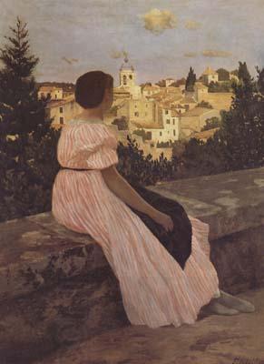 Frederic Bazille The Pink Dress (mk06) oil painting picture